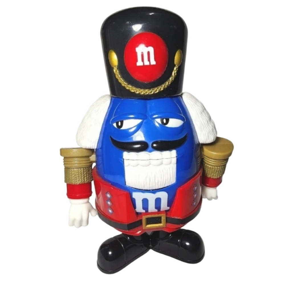 M&M's Nutcracker Toy Soldier BLUE & RED Holiday Limited Edition Candy Dispenser
